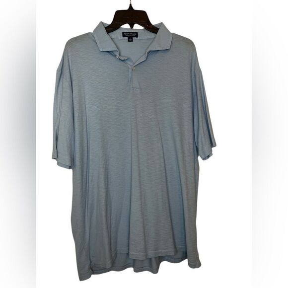 PETE MILLAR MENS LARGE BABY BLUE SHORT SLEEVE POLO SHIRT CASUAL FIT - Picture 2 of 5
